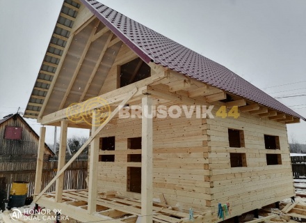 Дом 6х8м по проекту №24 из профилированного бруса 145х145 мм в СНТ Резинотехника-2, г. Ярославль.