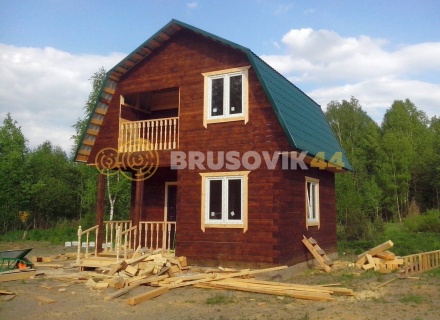 Дом 6х6 м из профилированного бруса 145х145 мм по проекту №19 в Костромской области