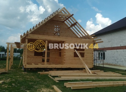 Дом 7,5х9м из профилированного бруса 145х145мм по проекту № 2 в д. Богданово, Рязанская область