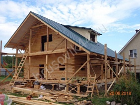Дом из проф. бруса 145х145 мм по индивидуальному проекту - фото процесса строительства