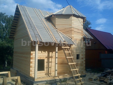 Дом 5х6 м из профилированного бруса 145х145 мм в Тверской области - фото процесса строительства