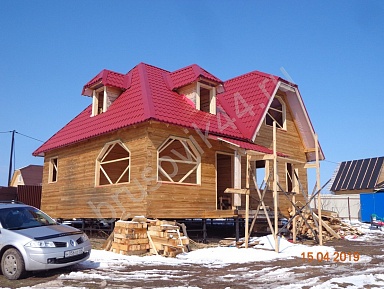 Дом из бруса 150х150 мм. по проекту № 5 - фото процесса строительства