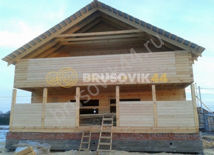 Дом 12х12 м из профилированного бруса 145х145 мм в Ленинградской области