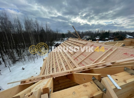 Дом 9х11м из обрезного бруса 150х150 мм по индивидуальному проекту в СТ Союз-Чернобыль-Сестрореченское, Дмитровский р-н., Московская область