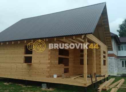 Дом 7,5х9м из профилированного бруса 145х145мм по проекту № 2 в д. Богданово, Рязанская область