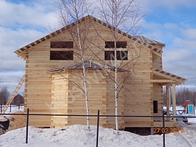 Дом из обрезного бруса 150х150 мм по проекту №67 - фото процесса строительства