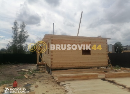 Дом 6х9м с ломаной крышей из профилированного бруса 145х145мм в с. Атепцево, Наро-Фоминский район, Московская область