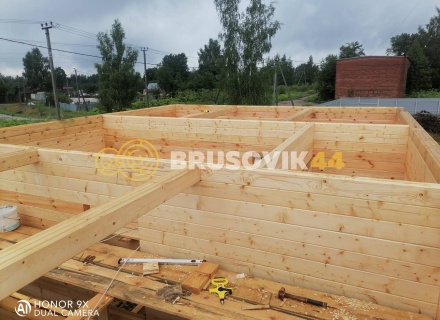 Дом 6х9м с ломаной крышей из профилированного бруса 145х145мм в с. Атепцево, Наро-Фоминский район, Московская область