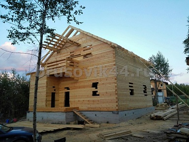 Дом 9х11 м из профилированного бруса 145х145 мм в Нижегородской области - фото процесса строительства