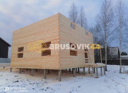 Полутораэтажный дом 8х8м из профилированного бруса 145х145мм в посёлке Насыриха, г. Ярославль