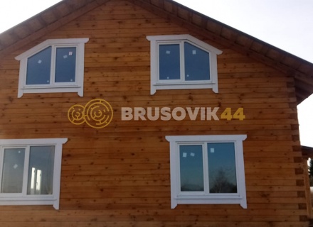 Полутораэтажный дом 9х9 м из профилированного бруса 145х195 мм по индивидуальному проекту в д. Малые Козлы, Калужской области