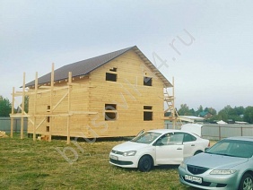 Дом из обрезного бруса 150х150 мм по индивидуальному проекту  - фото процесса строительства