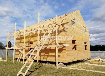 Дом из обрезного бруса 150х150 мм по индивидуальному проекту 