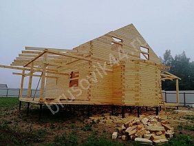 Дом из профилированного бруса 145х145 мм по индивидуальному проекту - фото процесса строительства
