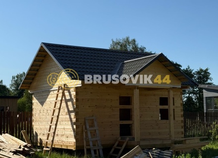 Баня 6х6м по индивидуальному проекту из профилированного бруса 145х145мм в с. Ивановское, Чеховский район, Московская область