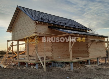 Дом 9х9 из профилированного бруса 145х195 мм, Костромская область, поселок Зарубино