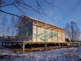  Дом 6,2х12,2 м из профилированного бруса 145х145 мм - фото процесса строительства