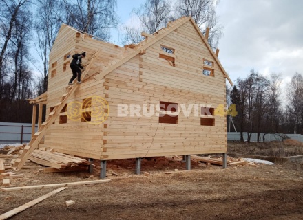 Дом 7,5х10 м. из профилированного бруса 145х145 мм. по индивидуальному проекту в с. Семёновское