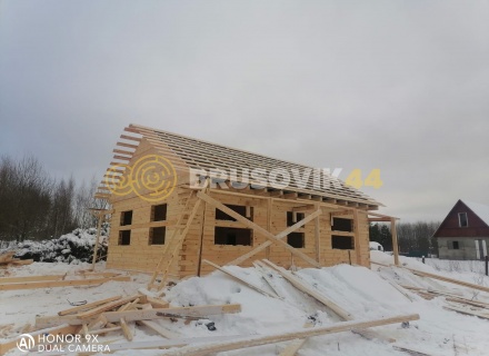 Дом 6х9 м из профилированного бруса 145х145 мм по индивидуальному проекту в д. Скрипово, Заокский район, Тульской области