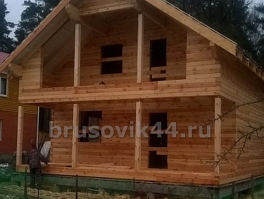 Дом 8х10 м из профилированного бруса 145х145 мм в Ивановской области - фото процесса строительства
