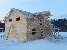 Дом по проекту № 41 из проф. бруса 145х195 мм - фото процесса строительства