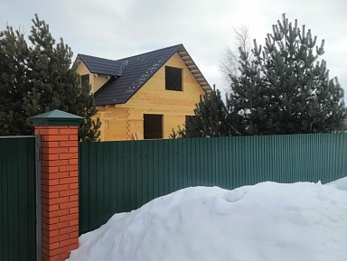 Дом 7х8 м из профилированного бруса 145х145 мм по проекту № 62 в коттеджном посёлке Лесной Ручей, Некрасовский район, Ярославская область - фото процесса строительства