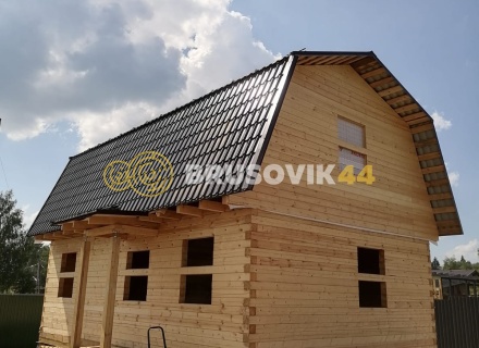 Дом 6х9м с ломаной крышей из профилированного бруса 145х145мм в с. Атепцево, Наро-Фоминский район, Московская область