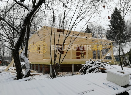 Двухэтажный дом 9х10 м из профилированного бруса 145х195 мм в СНТ Шараповские сады, городской округ Серпухов, Московская область